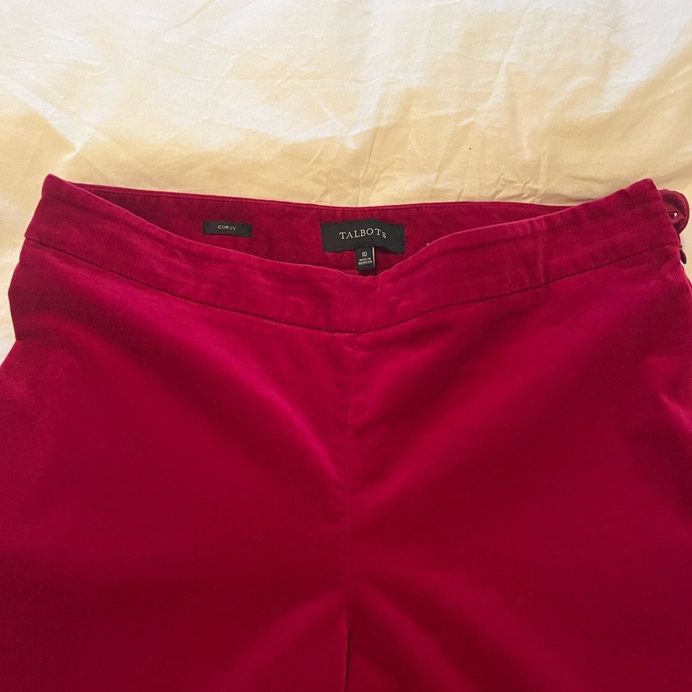 Talbots  Fuscia velvet Trousers
